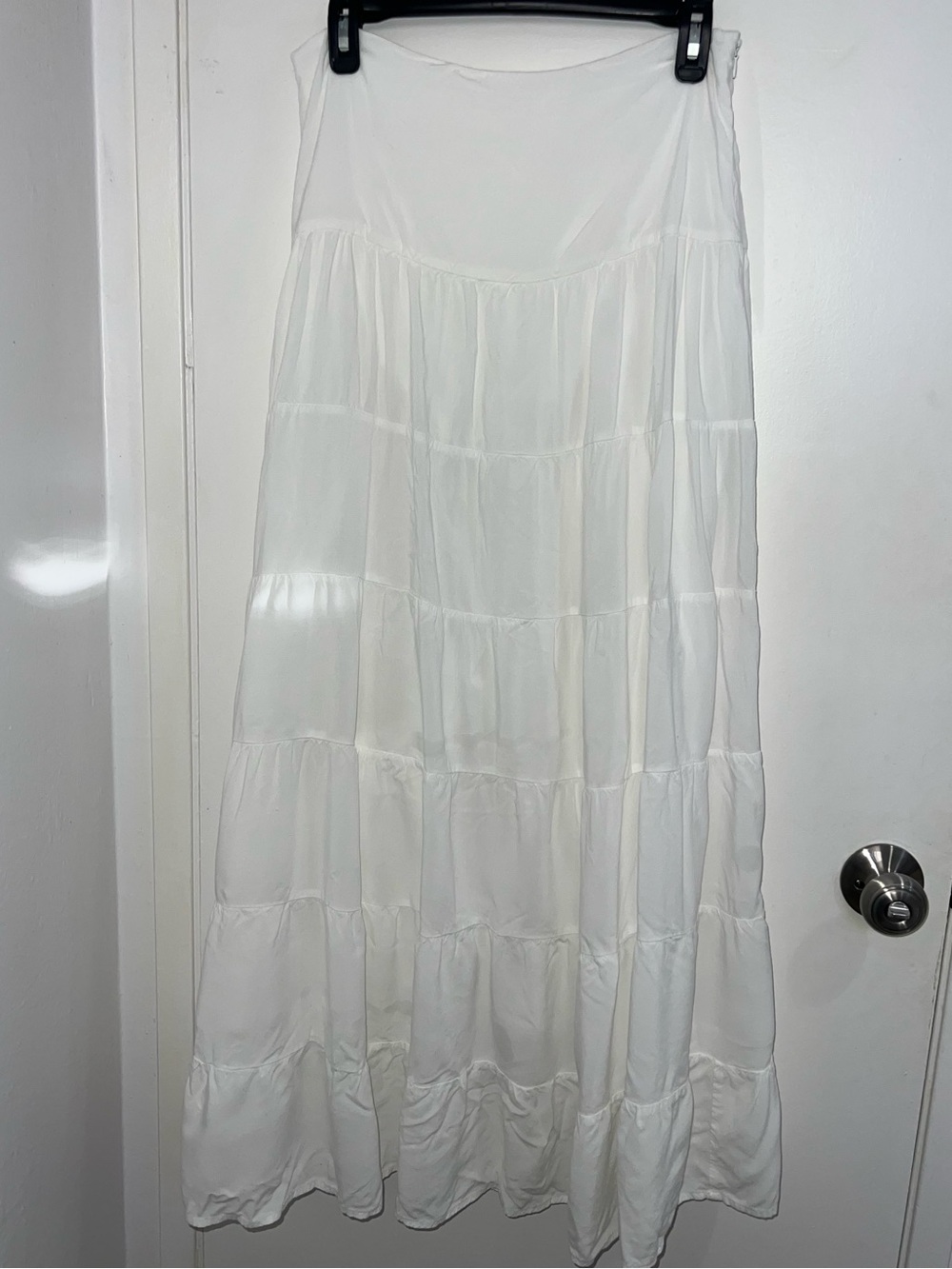 St. George White Tiered Maxi Skirt